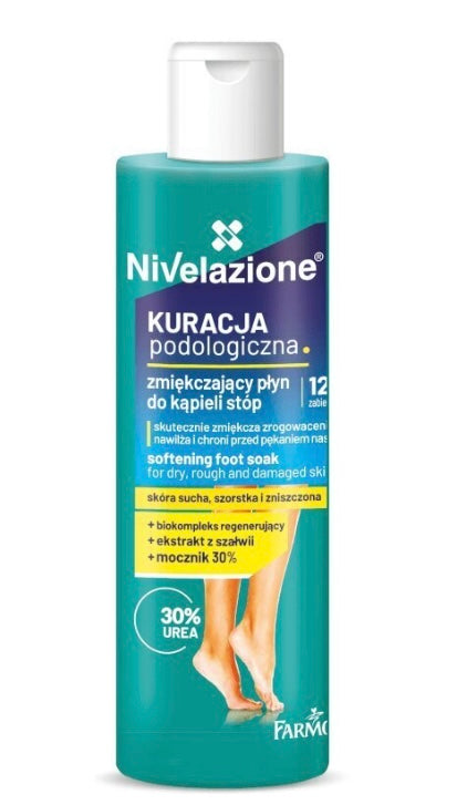 Nivelazione Kuracja Podologiczna Zmiękczający Płyn do Kąpieli Stóp dla Skóry Suchej i Bardzo Suchej 170ml