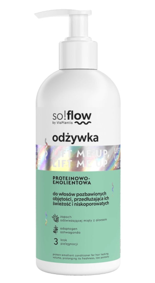 So!Flow by Vis Plantis Odżywka Proteinowo-Emolientowa Włosów Pozbawionych Objętości Przedłużająca ich Świeżość 300ml