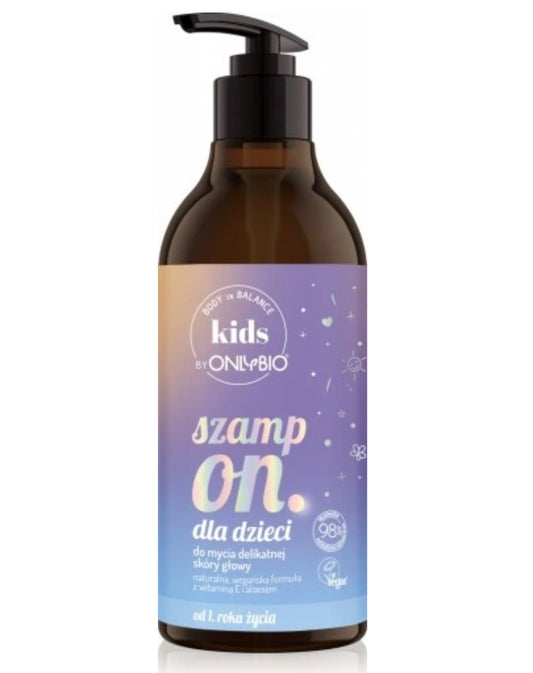 OnlyBio Kids Szampon do Mycia Delikatnej Skóry Głowy dla Dzieci od 1 Roku Życia 400ml