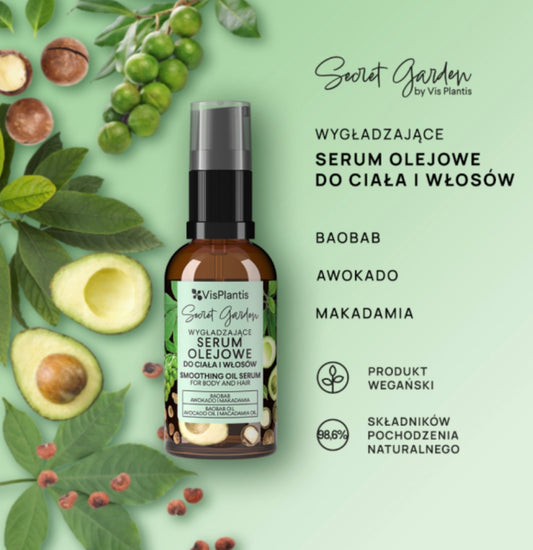 Vis Plantis Secret Garden Wygładzające Serum Olejowe do Ciała i Włosów 30ml