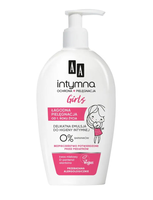 AA Intymna Baby Girl, kremowa emulsja do higieny intymnej od 1 roku życia, 300 ml