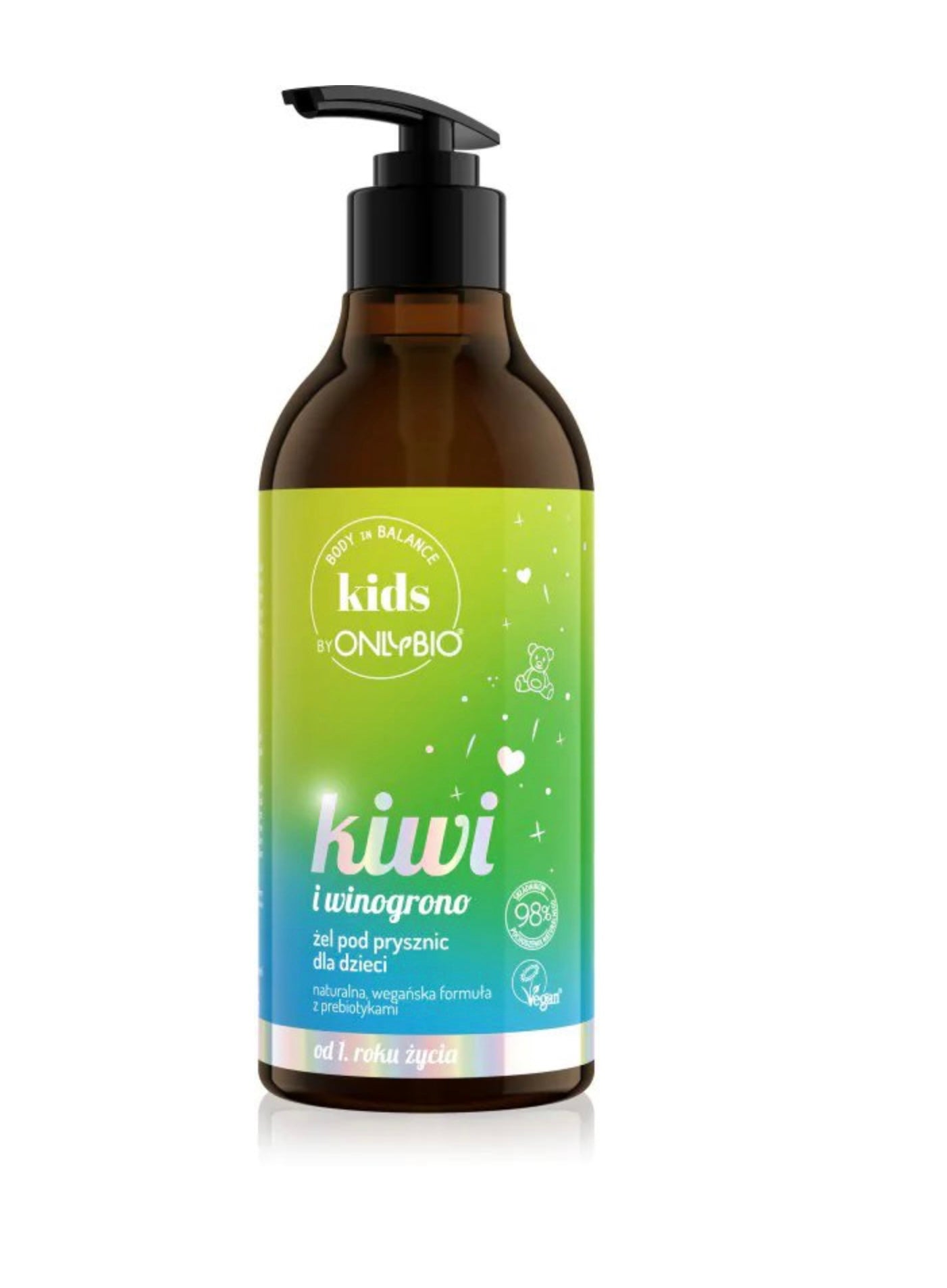 OnlyBio Body in Balance Kids Żel pod Prysznic dla Dzieci do 1 Roku Życia Kiwi i Winogrono 400ml