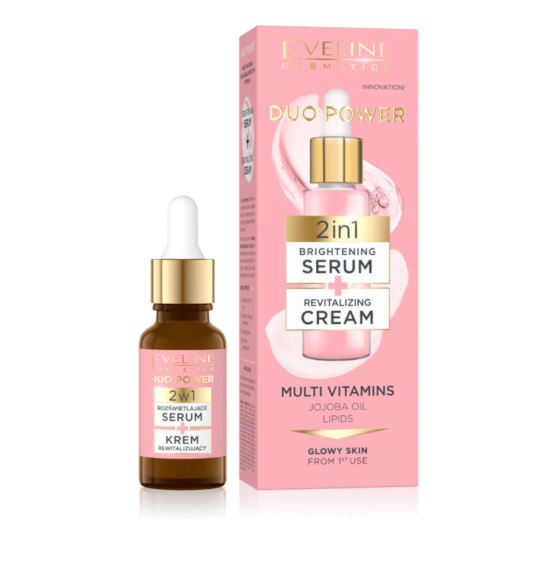 Eveline Duo Power 2in1 Rozświetlające Serum i Rewitalizujacy Krem 18ml