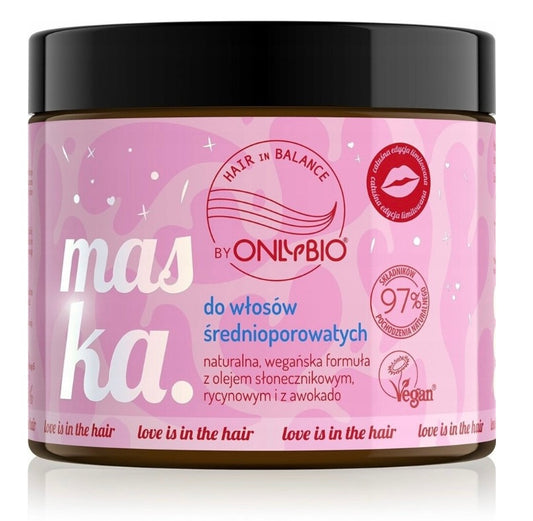 OnlyBio Hair in Balance Love is in Hair Maska do Włosów Średnioporowatych 400ml