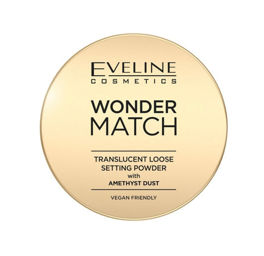 Eveline Wonder Match Lekki Puder Utrwalający z Ametystowym Pyłkiem Vegan 6g