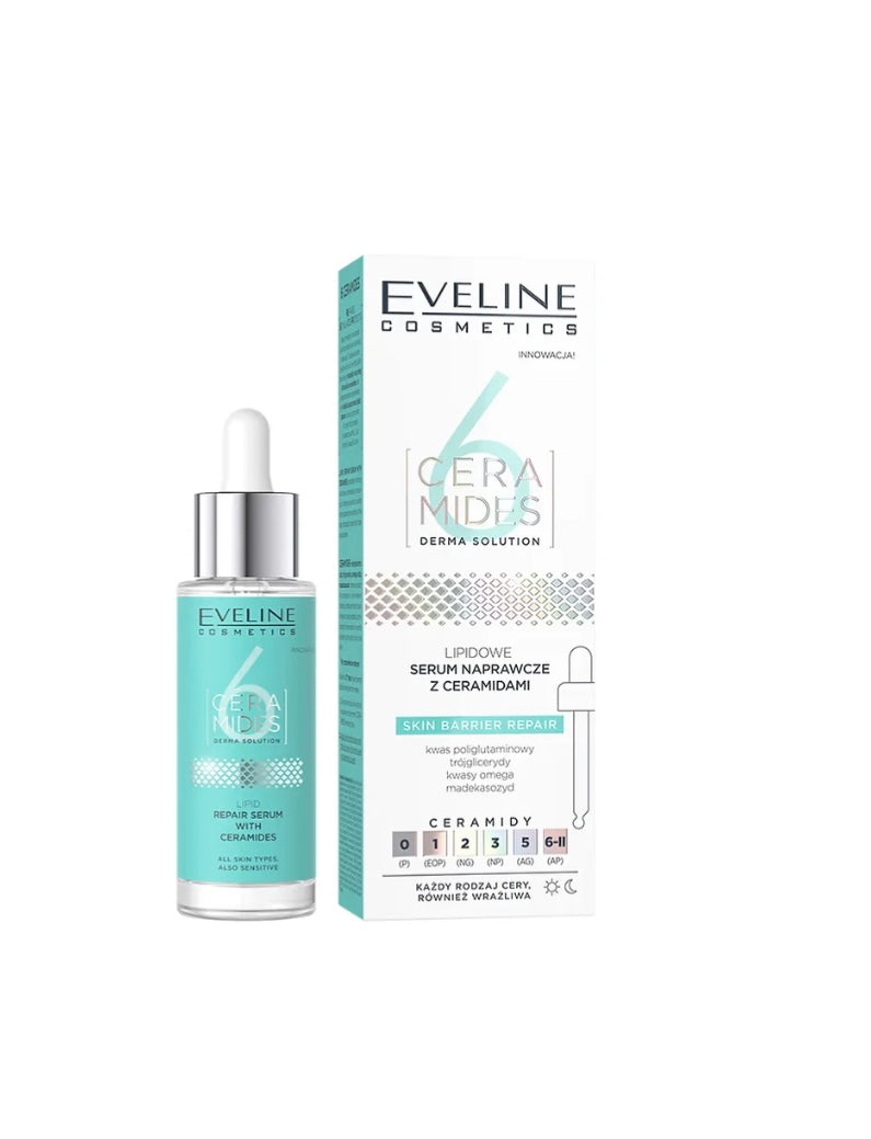 Eveline 6 Ceramides Lipidowe Serum Naprawcze z Ceramidami dla Skóry Suchej i Wrażliwej 30ml