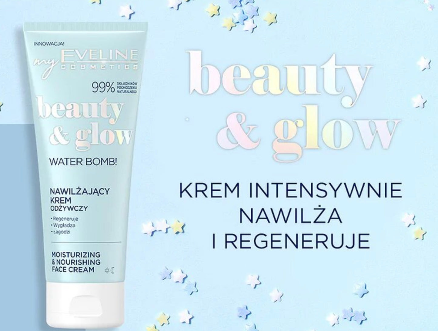 Eveline Beauty & Glow Water Bomb! Krem Nawilżająco-Odżywczy dla Skóry Suchej i Odwodnionej 75ml