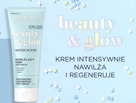 Eveline Beauty & Glow Water Bomb! Krem Nawilżająco-Odżywczy dla Skóry Suchej i Odwodnionej 75ml